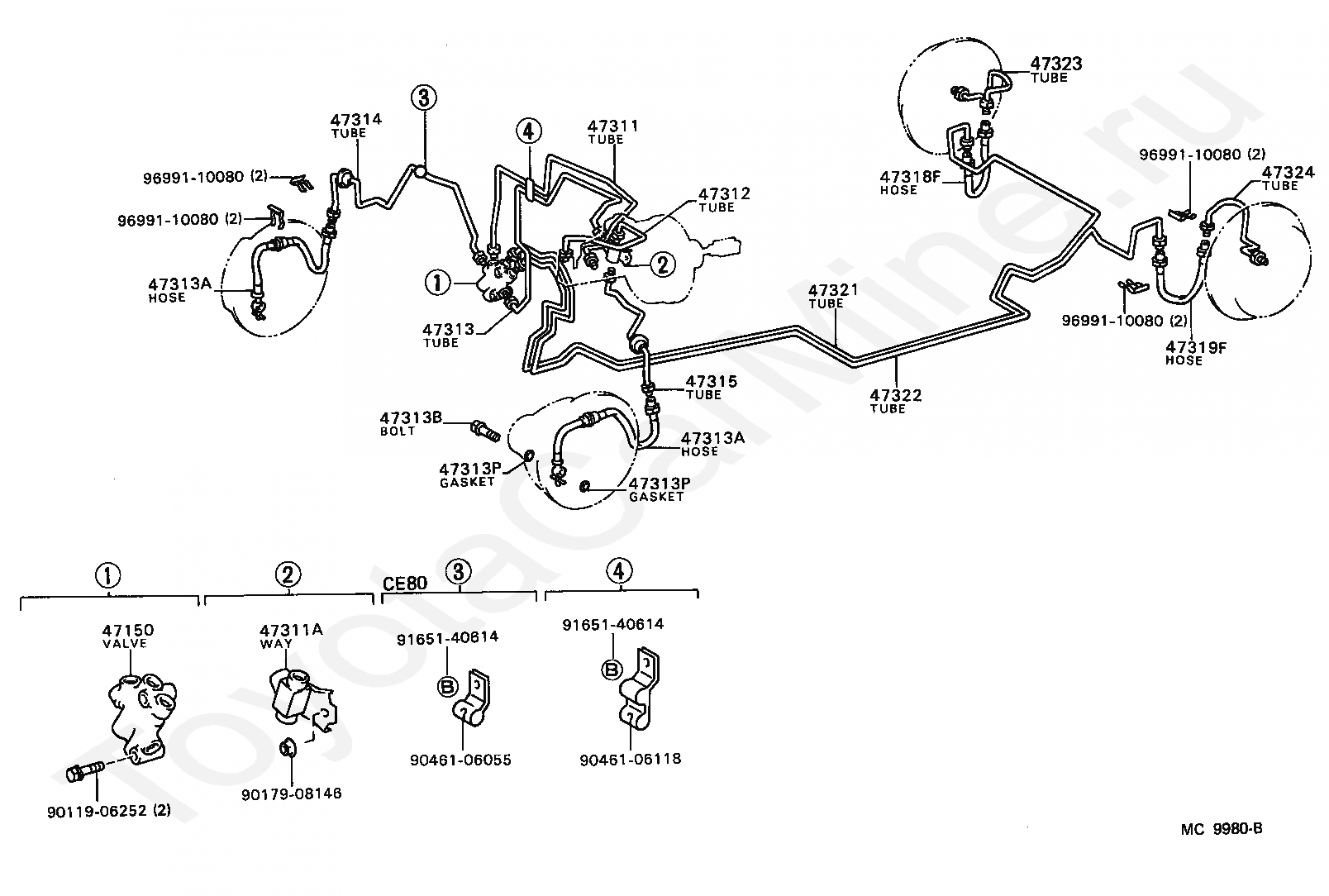 Прокачка тормозов тойота королла ае 100 - 87 фото