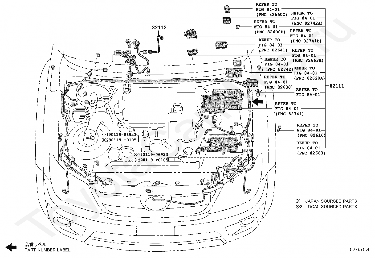 Тойота фортунер каталог запчастей. Электрическая схема Тойота фортунер 2017 дизель. 82115-42410 Проводка. Toyota 82111-33e61. Wire engine Room main.