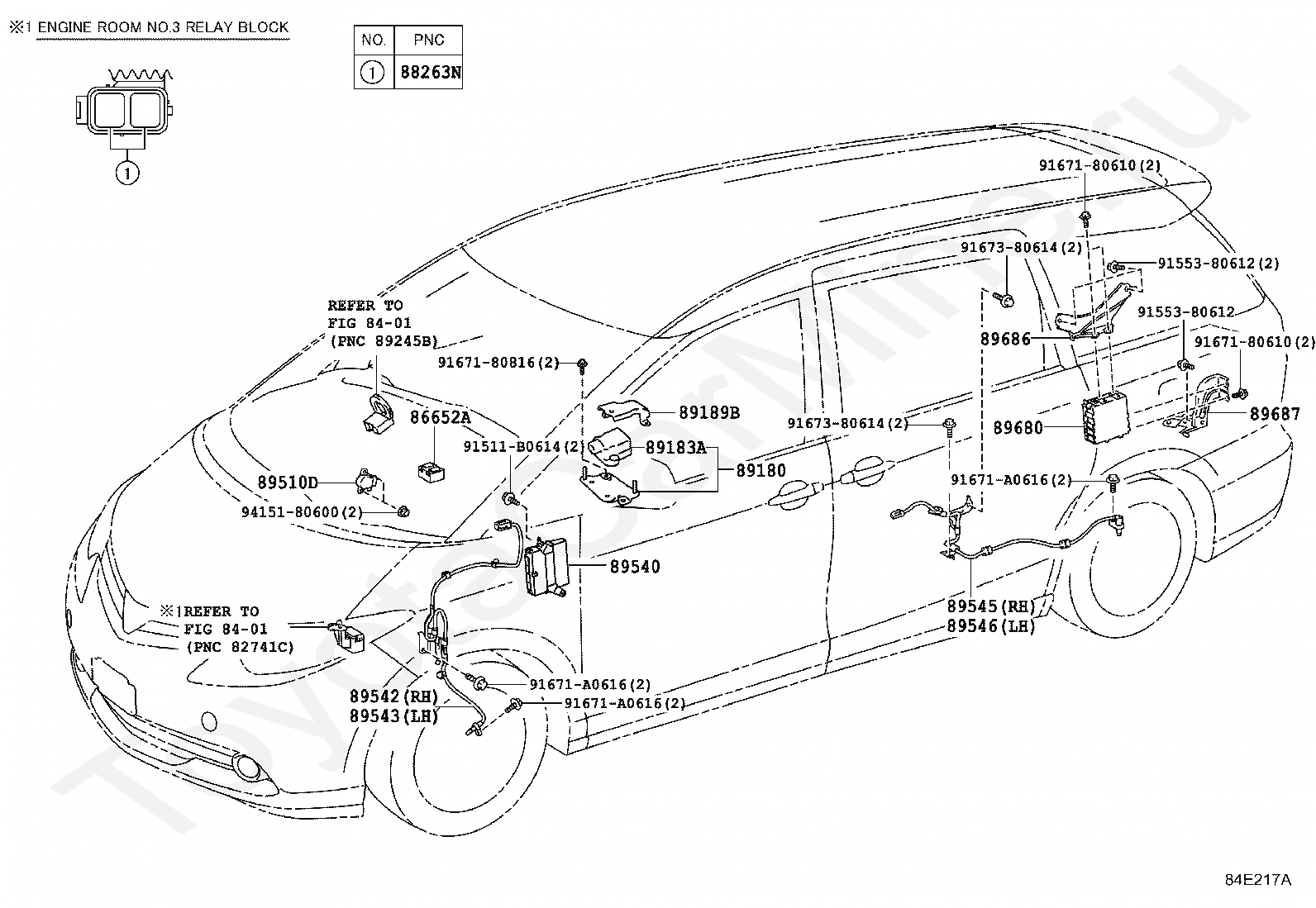 Предохранители Toyota Estima Lucida Emina и реле с описание и схемами блоков