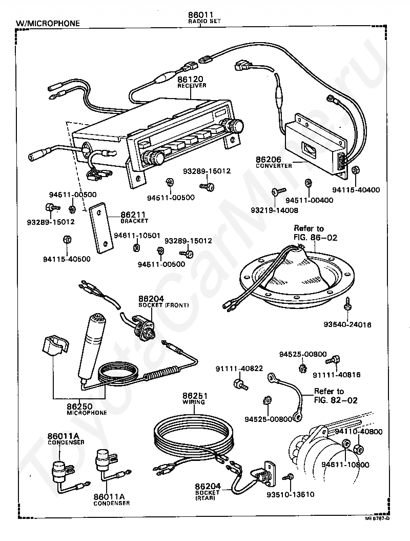 Радиоприемник Тойота для COASTER, 1977/08 - 1979/11, 2,2 литра, WITH ...