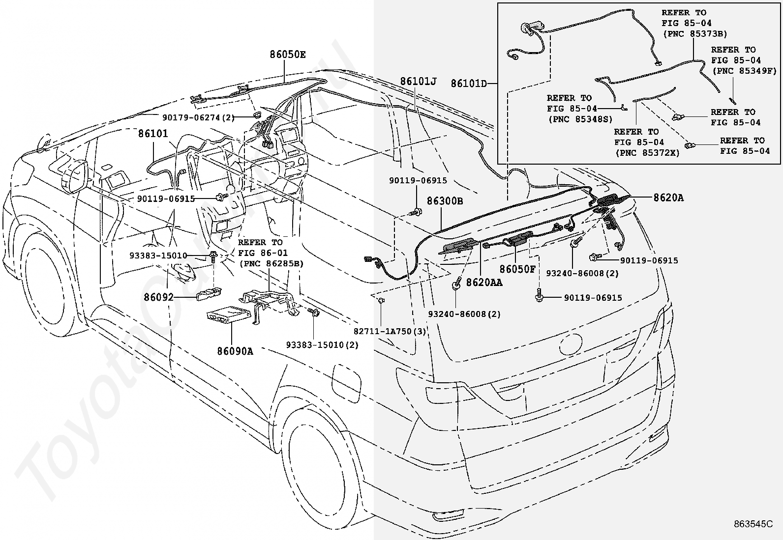 Антенна Тойота для ALPHARD/VELLFIRE/HV, 2008/04 - 2011/10, 3,5 литра .