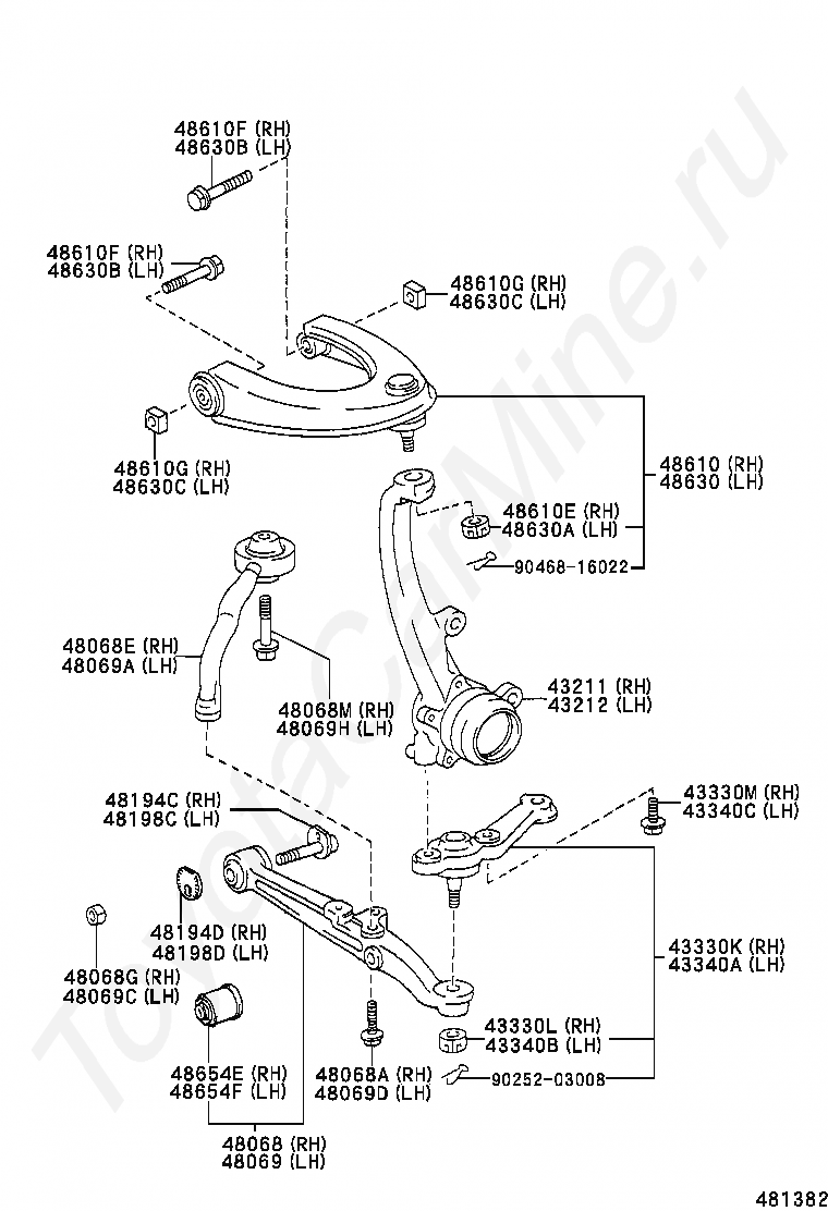 Схема передней подвески марк 2 100