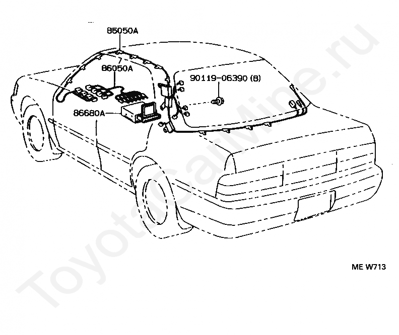 Toyota crown схема. Схема проводов Toyota Crown 141 кузов. Crow Majesta 1995 номер кузова. Рама Тойота Кроун 141. Номер рамы Кроун 141.