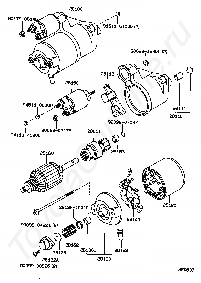 Starter на Тойота Корона ET176V - Запчасти - Амаяма (Amayama)