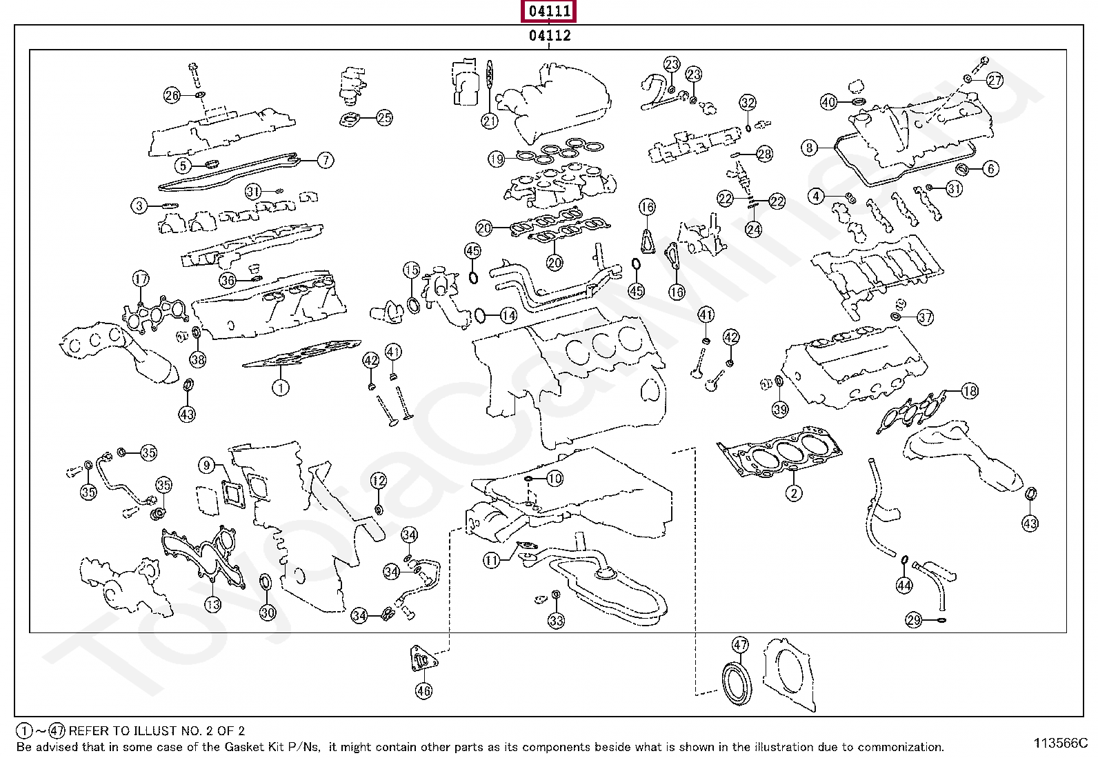 GASKET KIT, ENGINE OVERHAUL GASKET KIT, ENGINE OVERHAUL 0411131252