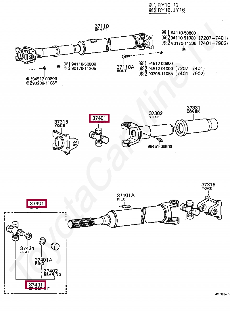 SPIDER KIT, UNIVERSAL JOINT SPIDER KIT, UNIVERSAL JOINT 0437136030