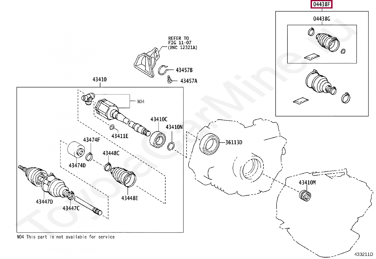 Пыльник шрус наружный передней комплект Пыльник шрус наружный передней комплект 044280W040