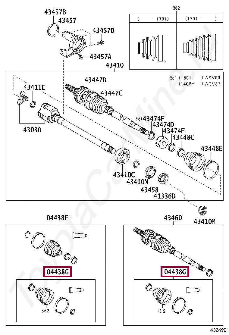 BOOT KIT, FRONT DRIVE SHAFT INBOARD JOINT, RH BOOT KIT, FRONT DRIVE SHAFT INBOARD JOINT, RH 0443706210