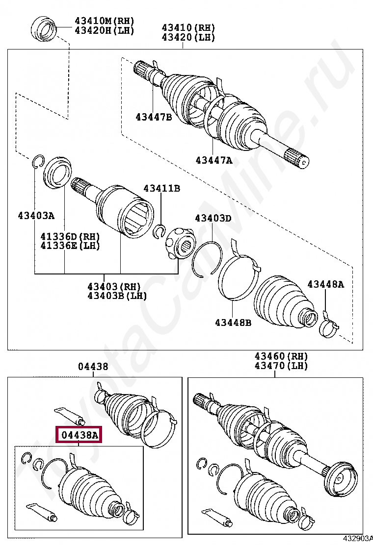 Комплект пыльников Комплект пыльников 0443760080