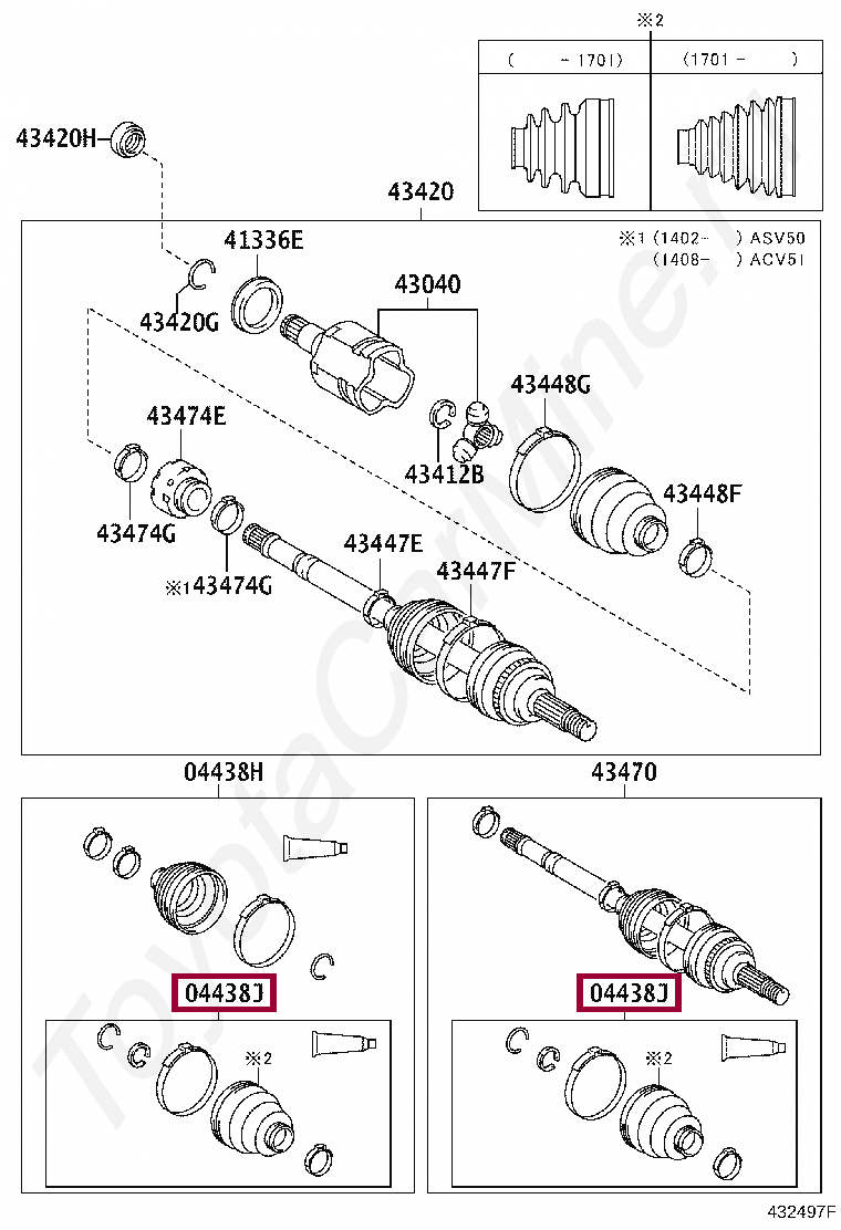 BOOT KIT, FRONT DRIVE SHAFT INBOARD JOINT, LH BOOT KIT, FRONT DRIVE SHAFT INBOARD JOINT, LH 044380R010
