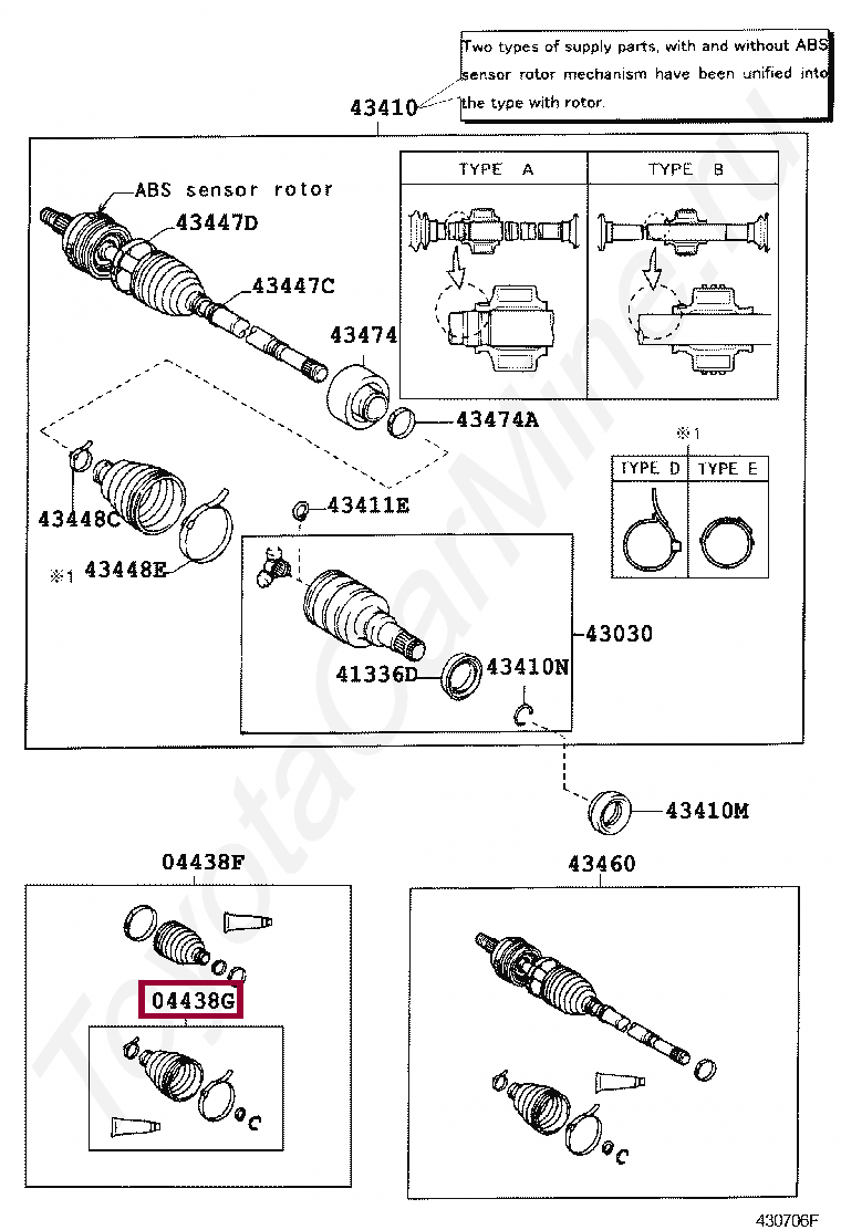 BOOT KIT, FRONT DRIVE SHAFT INBOARD JOINT, LH BOOT KIT, FRONT DRIVE SHAFT INBOARD JOINT, LH 0443852051