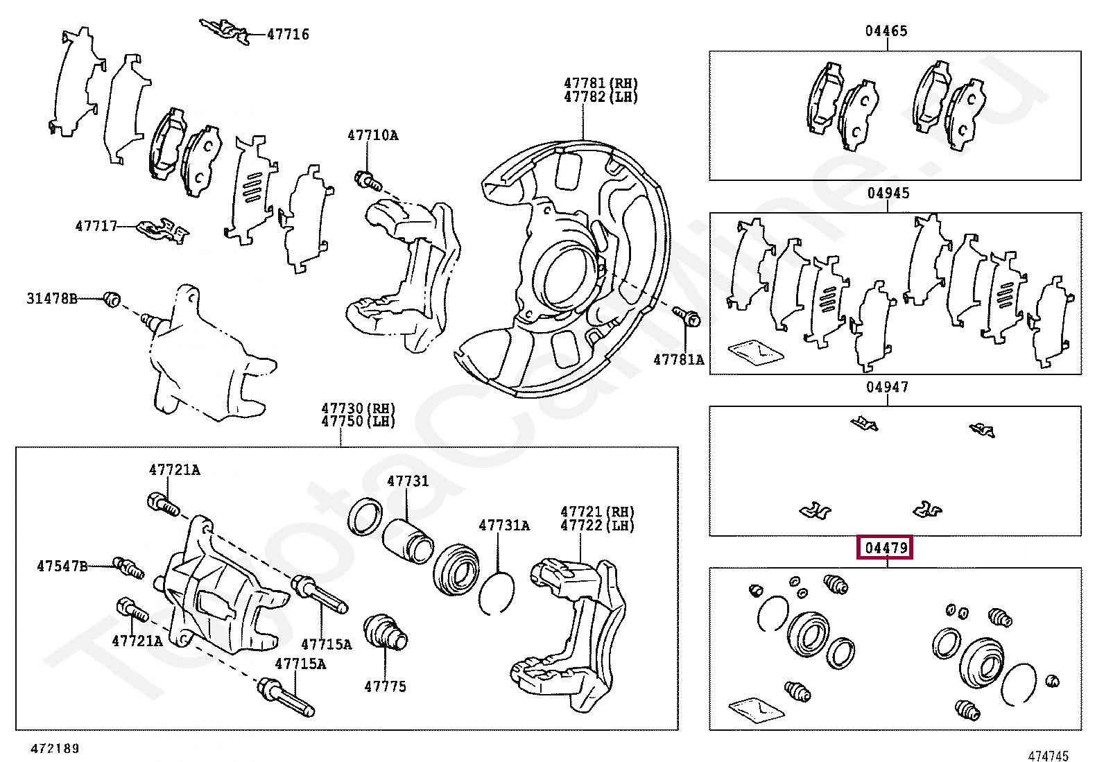 CYLINDER KIT, DISC BRAKE, FRONT CYLINDER KIT, DISC BRAKE, FRONT 0447813020