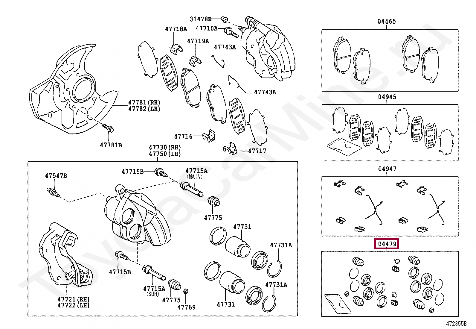 CYLINDER KIT, DISC BRAKE, FRONT CYLINDER KIT, DISC BRAKE, FRONT 0447830240