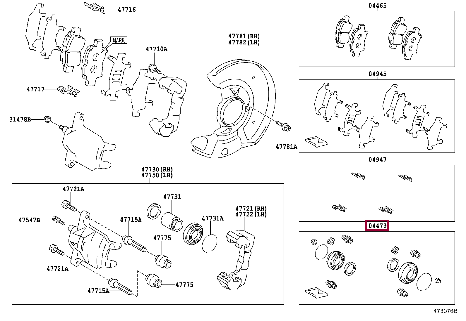 CYLINDER KIT, DISC BRAKE, FRONT CYLINDER KIT, DISC BRAKE, FRONT 0447847050