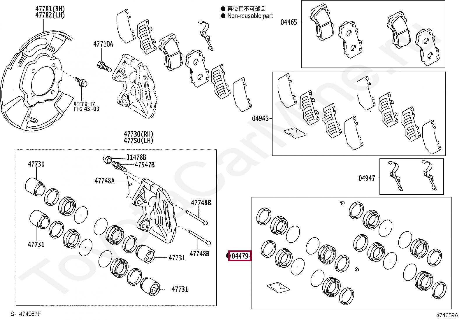 Ремкомплект передних супортов Ремкомплект передних супортов 0447860050