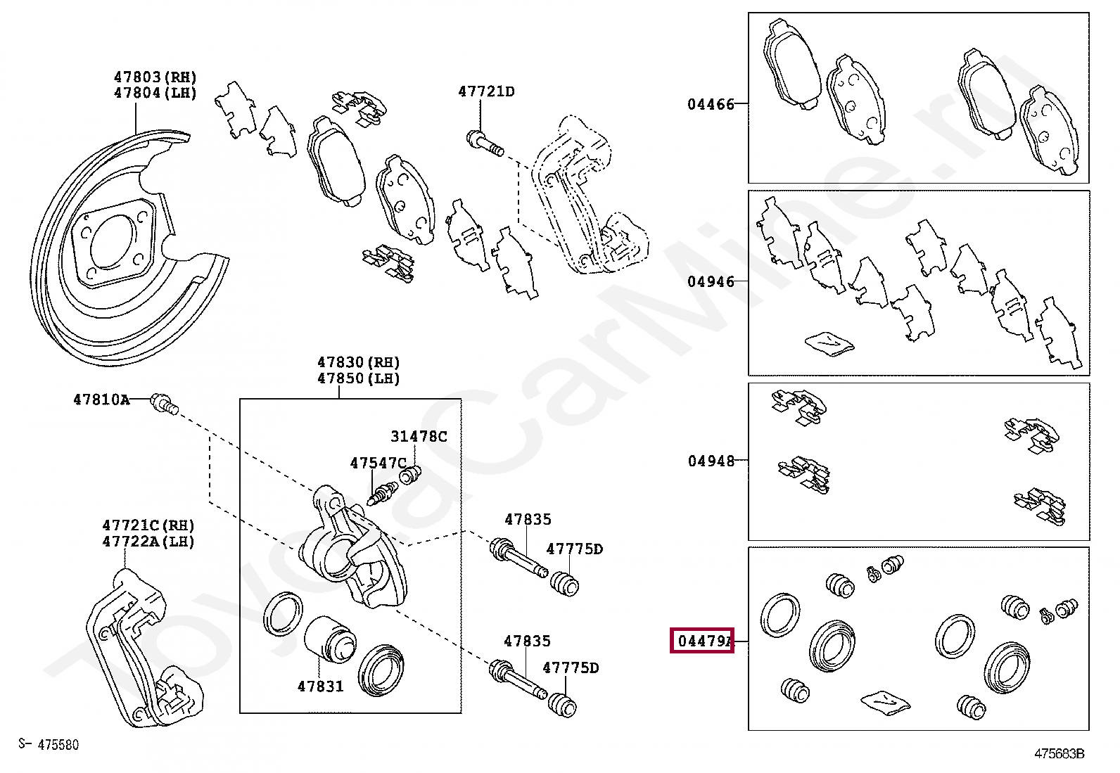 Ремкомплект тормозного суппорта Ремкомплект тормозного суппорта 0447912230