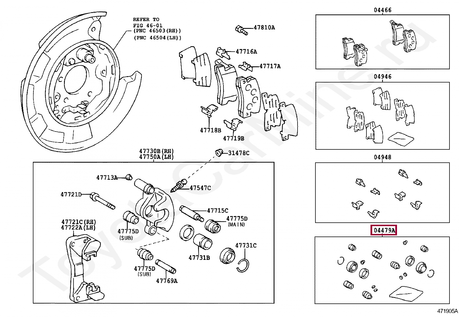 CYLINDER KIT, DISC BRAKE, REAR CYLINDER KIT, DISC BRAKE, REAR 0447933020