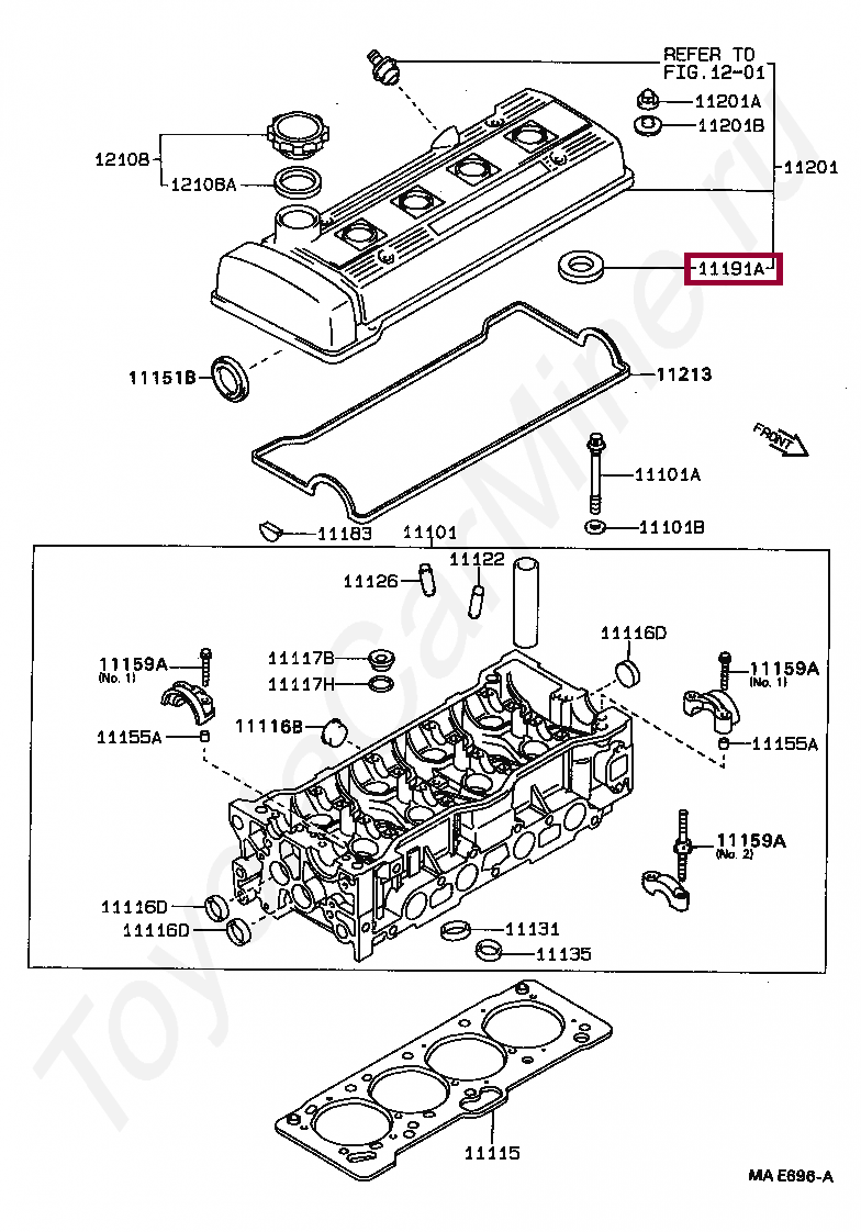 Запчасти Тойота GASKET(FOR SPARK PLUG TUBE) (1119302010)