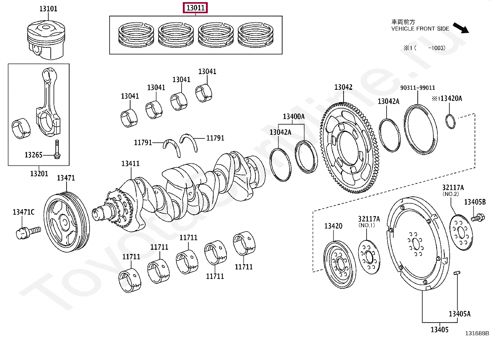RING SET, PISTON RING SET, PISTON 1301147031