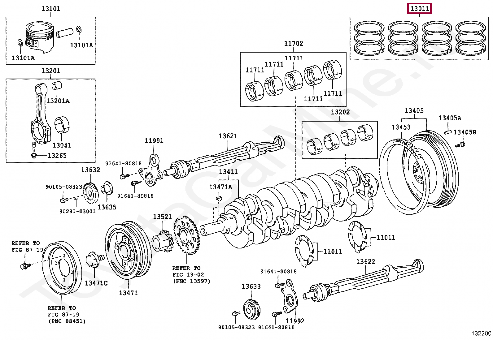 RING SET, PISTON RING SET, PISTON 1301175110