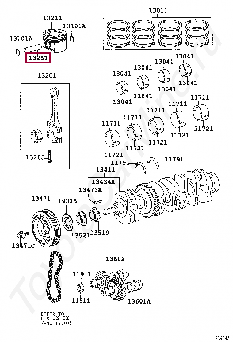 PIN, PISTON PIN, PISTON 1325128010A0