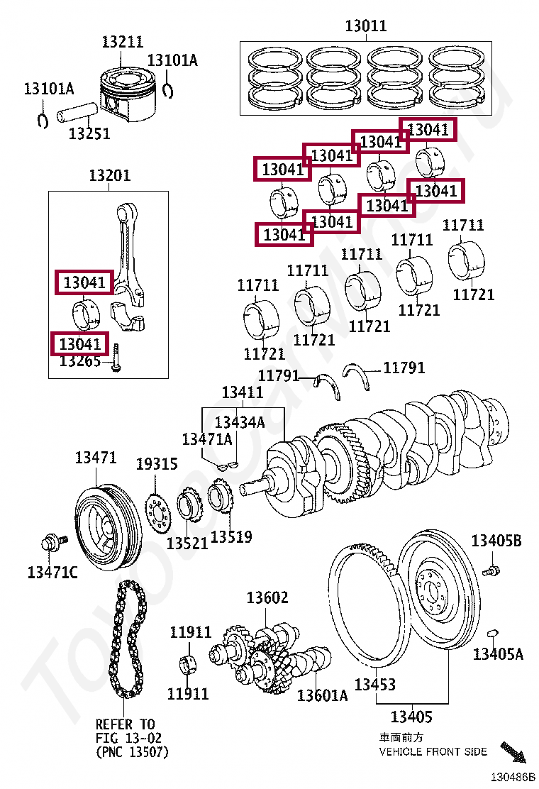 Вкладыш шатунный Вкладыш шатунный 132812801102