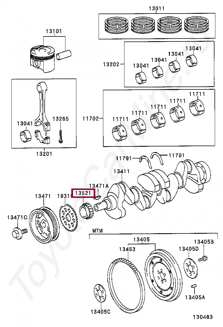 GEAR OR SPROCKET, CRANKSHAFT TIMING GEAR OR SPROCKET, CRANKSHAFT TIMING 1352123020