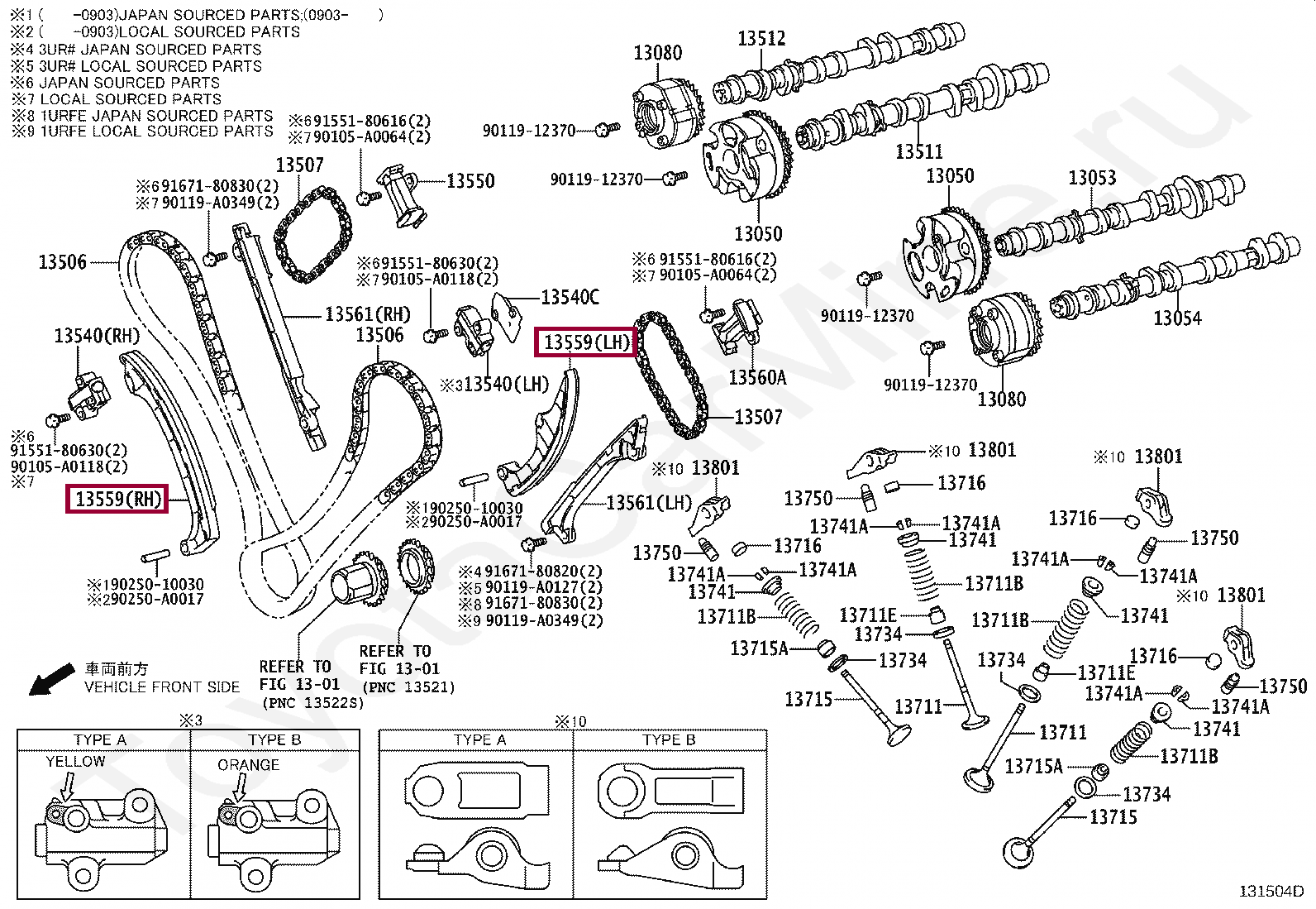 SLIPPER, CHAIN TENSIONER SLIPPER, CHAIN TENSIONER 135590S030