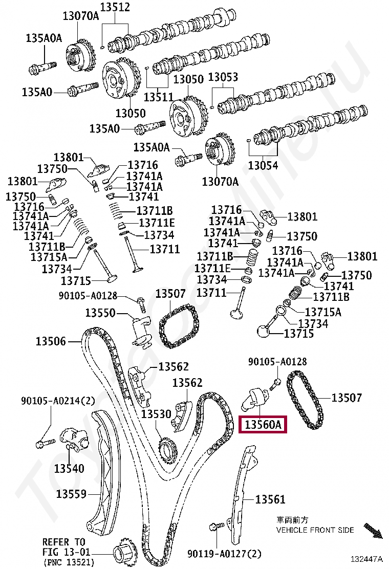 TENSIONER ASSY, CHAIN, NO.3 TENSIONER ASSY, CHAIN, NO.3 135600P030