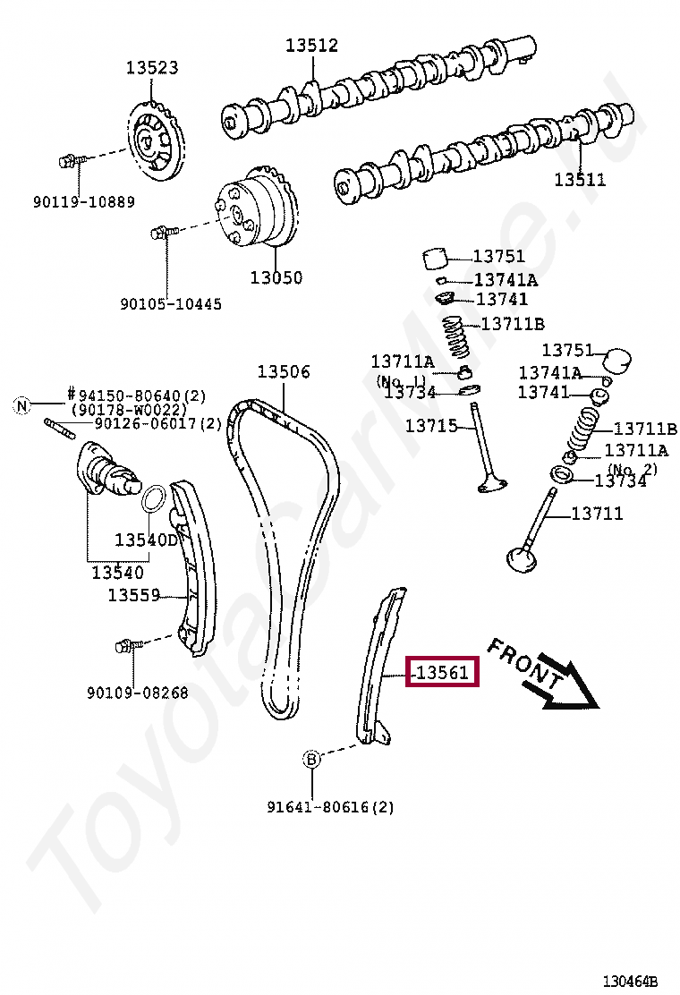 Успокоитель цепи привода грм Успокоитель цепи привода грм 135610D020