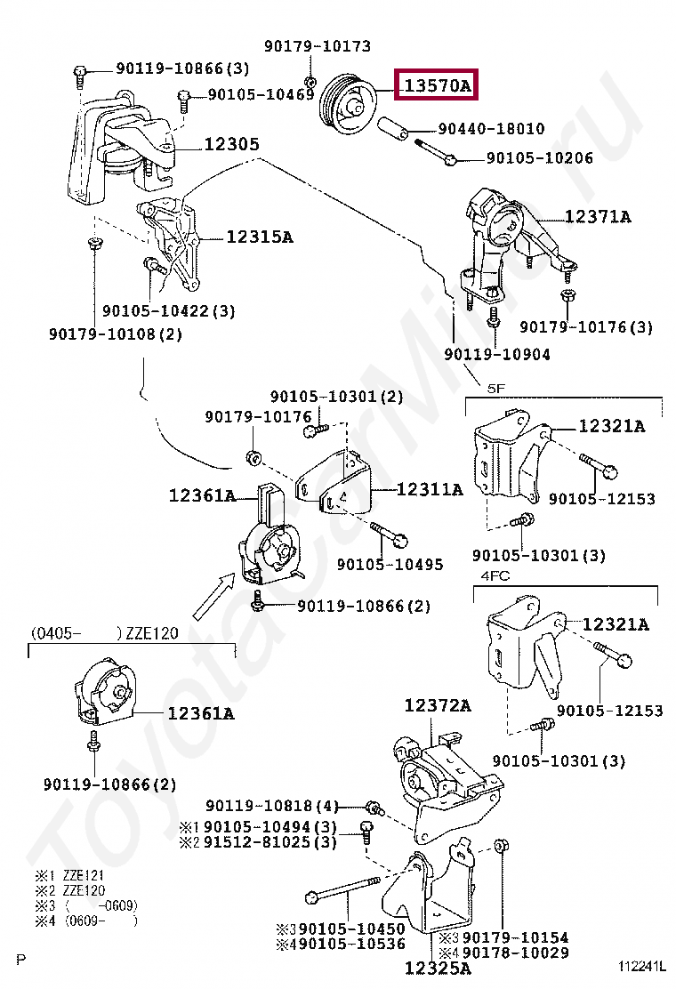 Ролик натяжителя corolla Ролик натяжителя corolla 1357022010