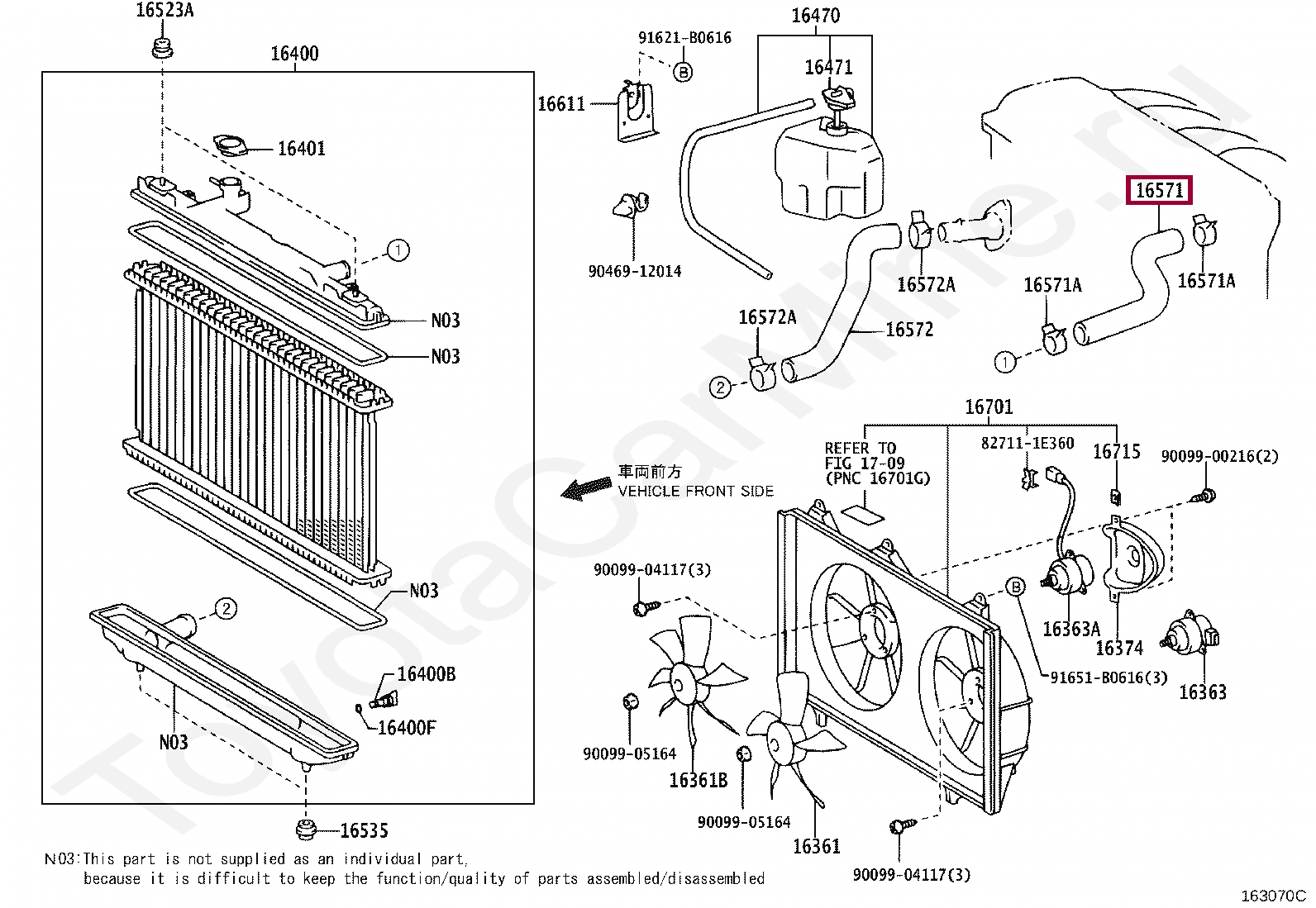 HOSE, RADIATOR, INLET HOSE, RADIATOR, INLET 1657128080