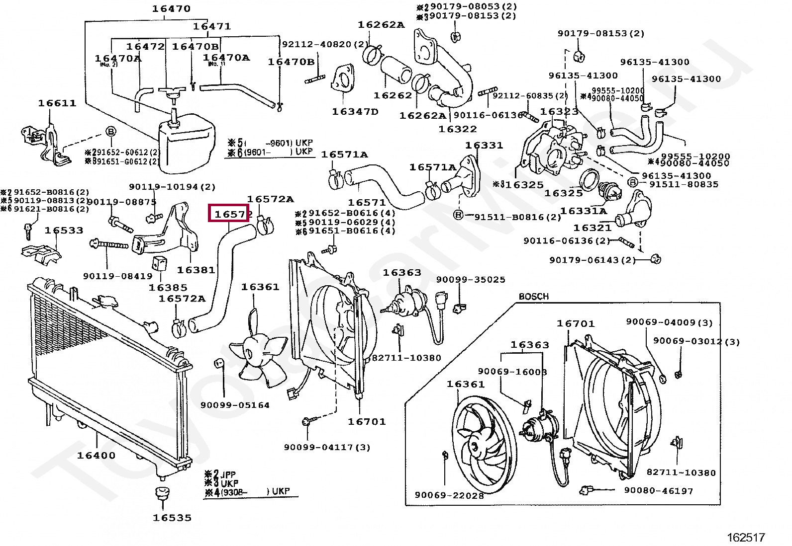 HOSE, RADIATOR, OUTLET HOSE, RADIATOR, OUTLET 1657216210