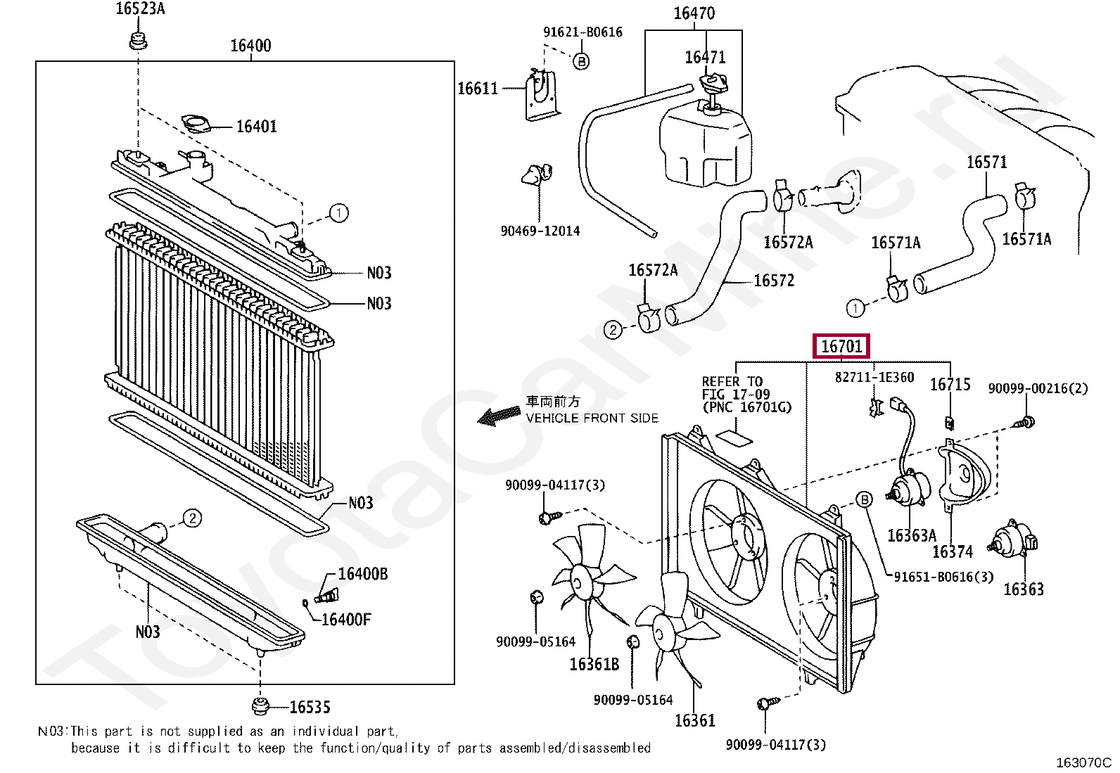 SHROUD SUB-ASSY, FAN SHROUD SUB-ASSY, FAN 1671128200