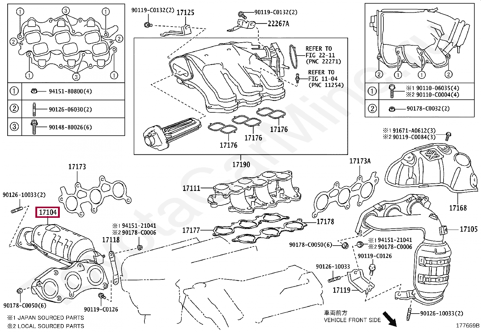 MANIFOLD SUB-ASSY, EXHAUST, RH MANIFOLD SUB-ASSY, EXHAUST, RH 1714031660
