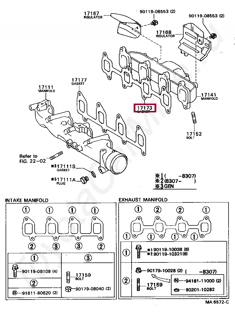 GASKET, EXHAUST MANIFOLD TO HEAD GASKET, EXHAUST MANIFOLD TO HEAD 1717364051