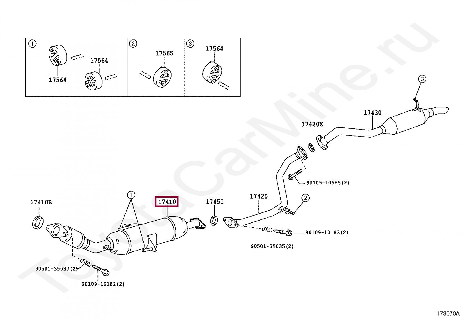 PIPE ASSY, EXHAUST, FRONT PIPE ASSY, EXHAUST, FRONT 174100T450