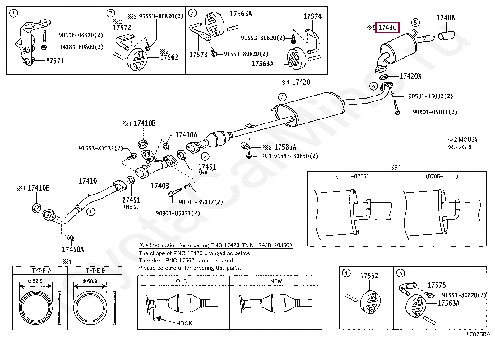 PIPE ASSY, EXHAUST, TAIL PIPE ASSY, EXHAUST, TAIL 1743020101