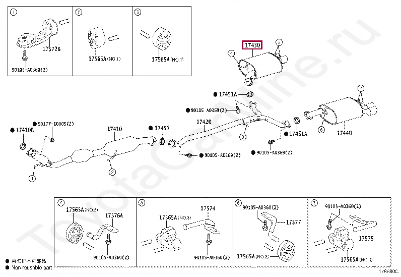 PIPE ASSY, EXHAUST, TAIL PIPE ASSY, EXHAUST, TAIL 17430F0090