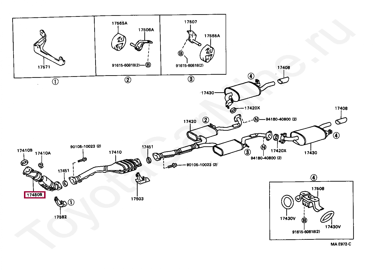 Тойота хайлендер схема выхлопной системы - фото