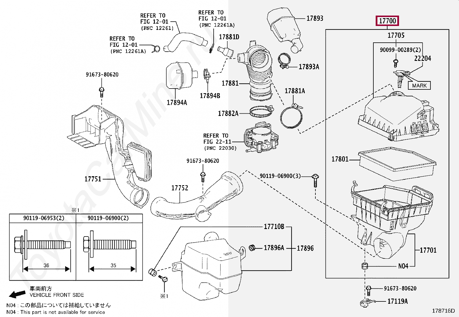 Запчасти Тойота: CLEANER ASSY, AIR (1770036380)