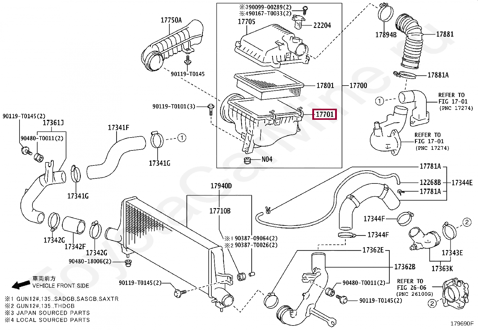 CASE SUB-ASSY, AIR CLEANER CASE SUB-ASSY, AIR CLEANER 177010C180