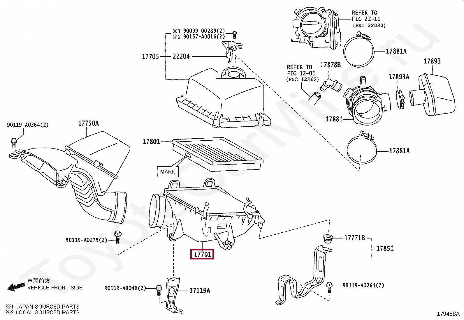 CASE SUB-ASSY, AIR CLEANER CASE SUB-ASSY, AIR CLEANER 177010P150