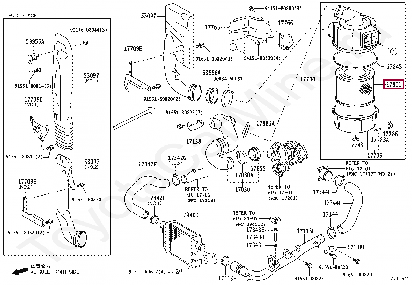 ELEMENT SUB-ASSY, AIR CLEANER FILTER ELEMENT SUB-ASSY, AIR CLEANER FILTER 1780178110