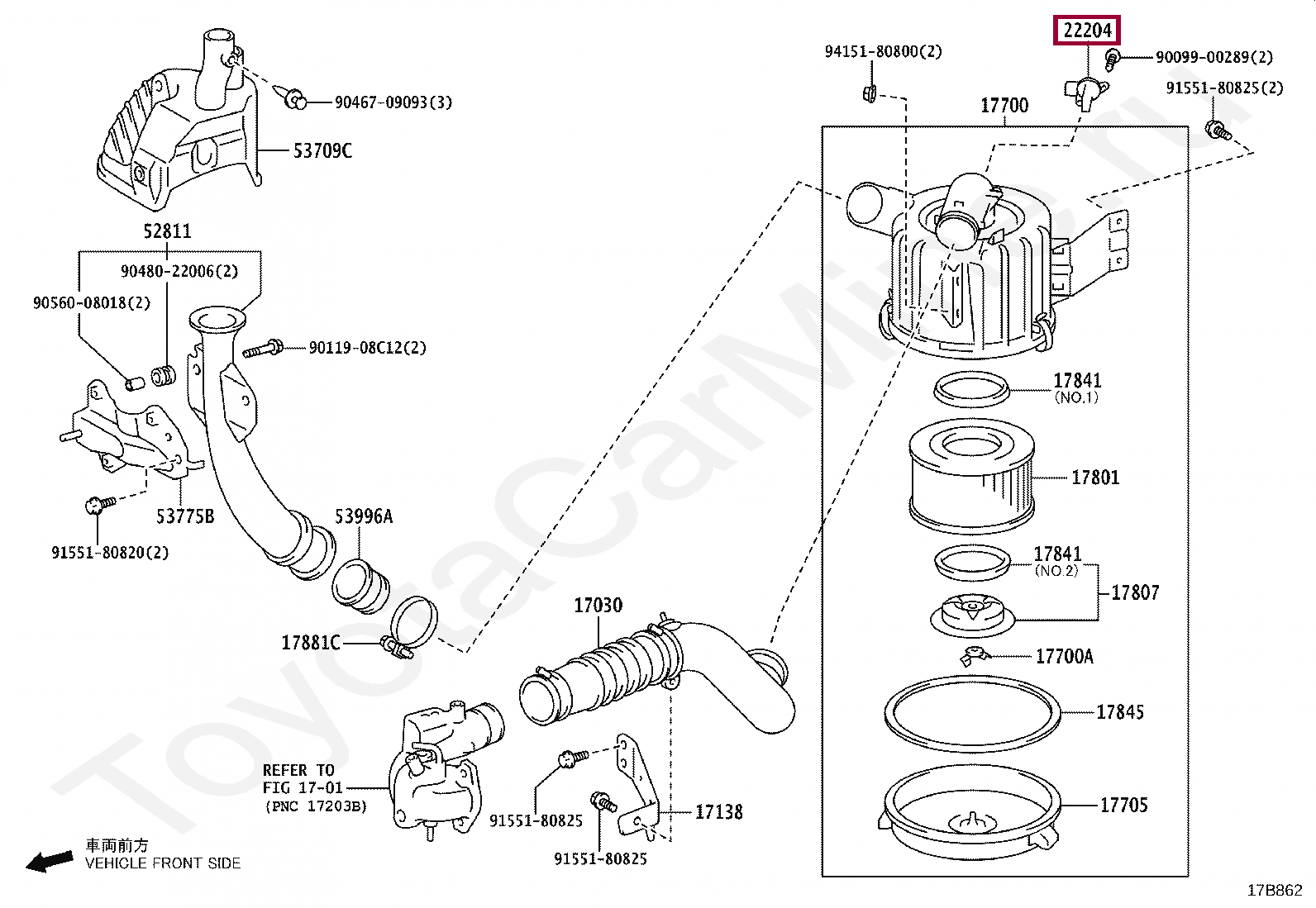 Запчасти Тойота METER SUBASSY, INTAKE AIR FLOW (22204E0020)