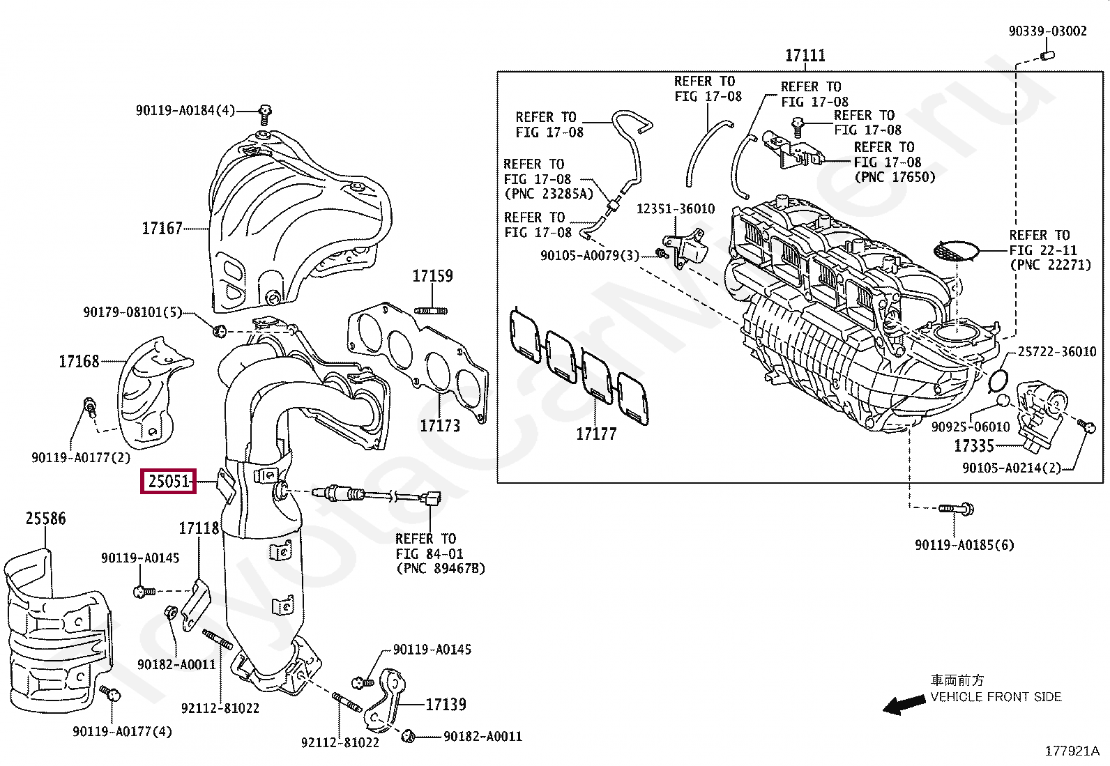 Запчасти Тойота CONVERTER SUBASSY, EXHAUST MANIFOLD (250510V150)