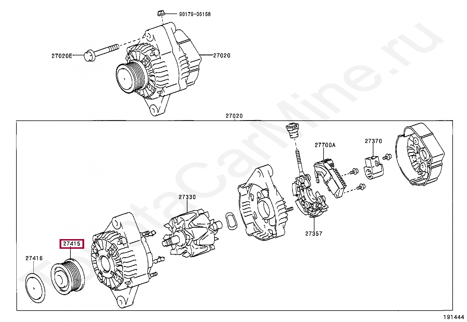 PULLEY, ALTERNATOR W/CLUTCH PULLEY, ALTERNATOR W/CLUTCH 2741530020