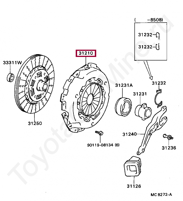 Запчасти Тойота COVER ASSY, CLUTCH (3121036150)