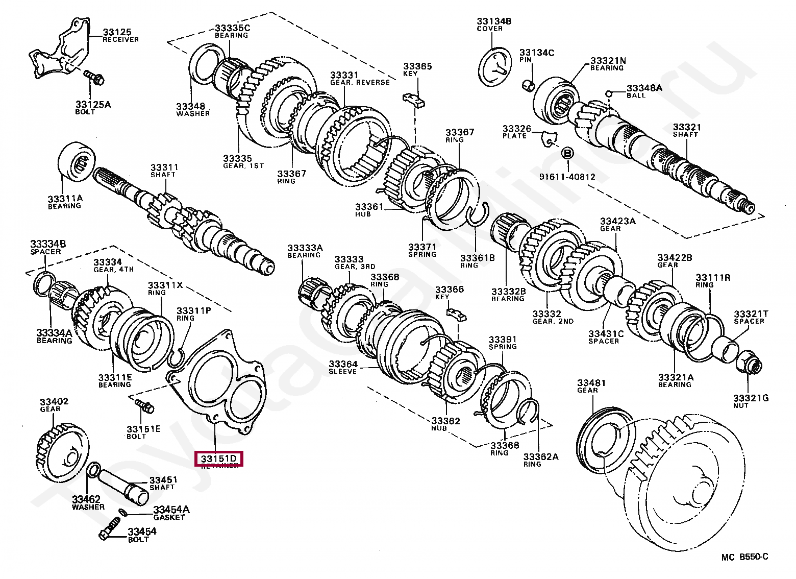RETAINER, BEARING, REAR(MTM) RETAINER, BEARING, REAR(MTM) 3315152010