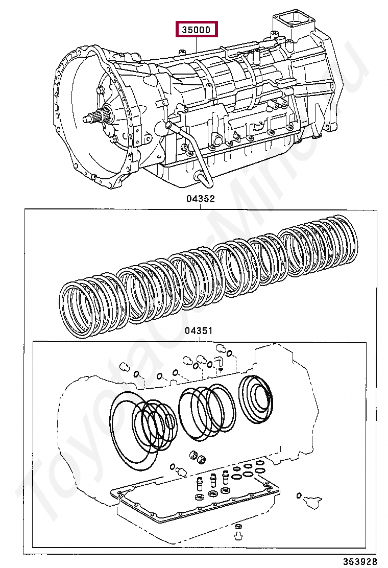 Запчасти Тойота TRANSMISSION ASSY, AUTOMATIC (3500060A00)